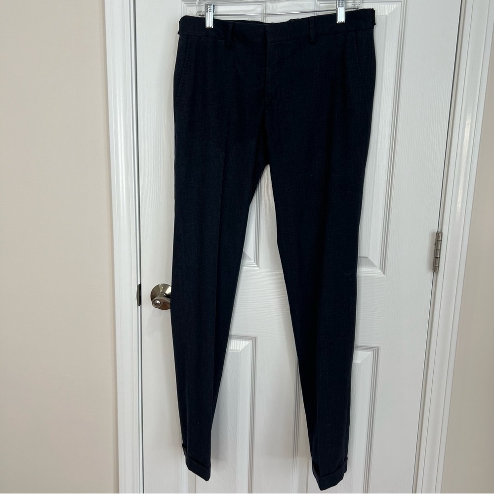 ZARA MAN Mens  Navy Reflective Gray Pants Dress